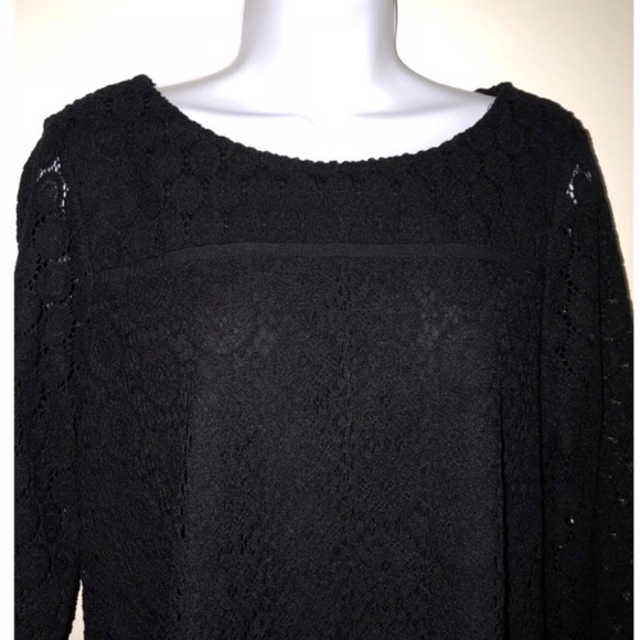 Charter Club Tops - Charter Club NWT black crochet top with 3/4 sleeve